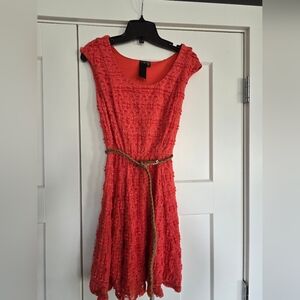 Trixxi Coral Textured Mini Dress